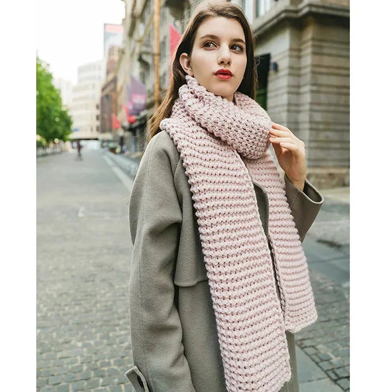 Merinda | Women’s Chunky Knit Wool Blend Scarf