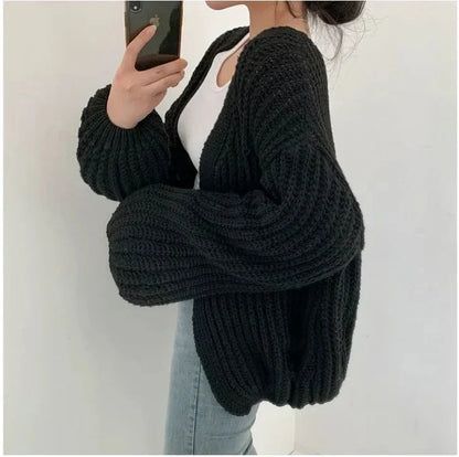 Relanie | Women’s Chunky Lantern Sleeve Cardigan