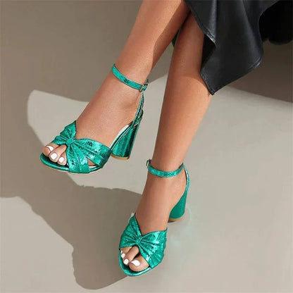 Perina | Women’s Metallic Block Heel Sandals